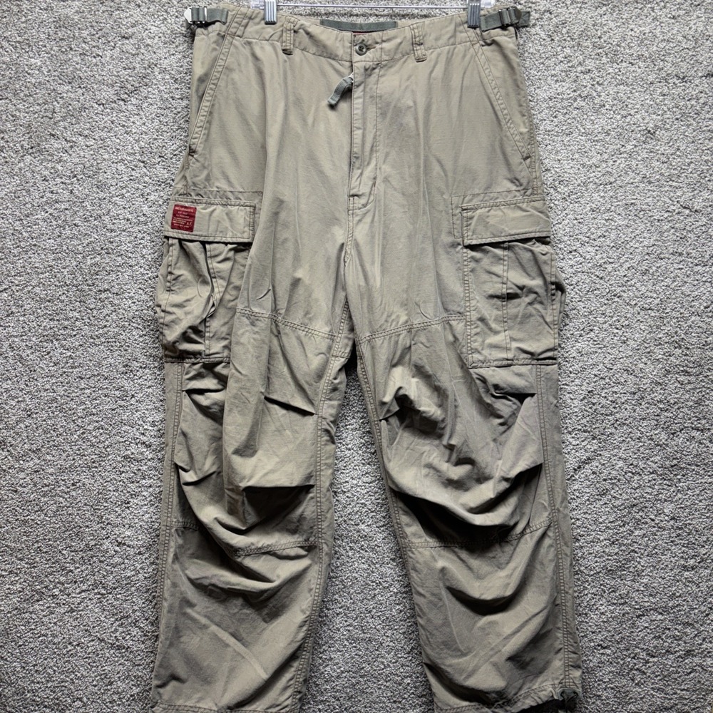 Vintage Abercrombie & Fitch Cargo Pants Men LARGE Y2K Utility Gusset Paratrooper